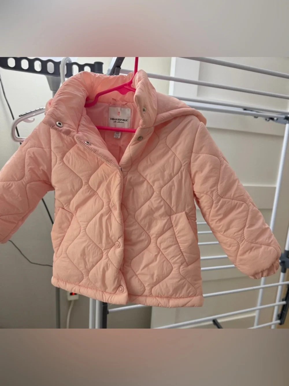 Urban Republic Quilted Hooded Puffer Jacket - Peach